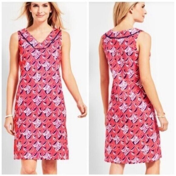 Talbots Sleeveless Shift Dress Coral